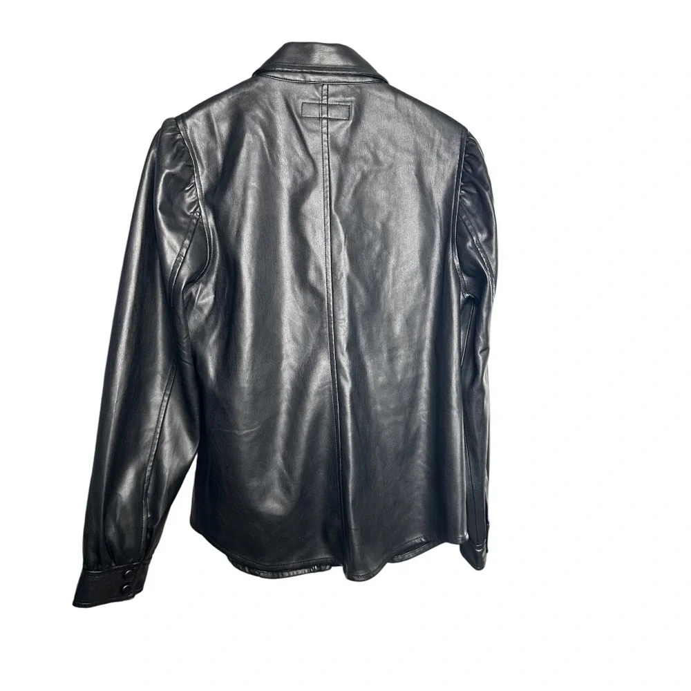 BLANKNYC | Black Faux Leather Jacket | Snap Front | Long Sleeve | Size M - Picture 4 of 6